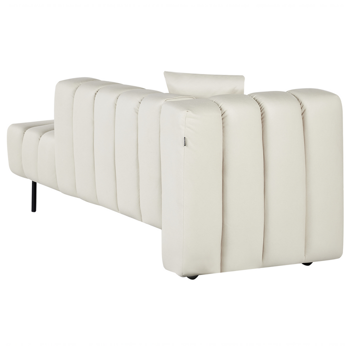 Beliani-LANNILS-Chaise longue-Gebroken wit-Linkszijdig-Vegan kunstleer