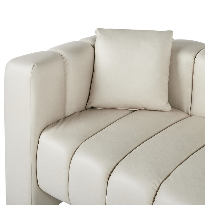 Beliani-LANNILS-Chaise longue-Gebroken wit-Linkszijdig-Vegan kunstleer