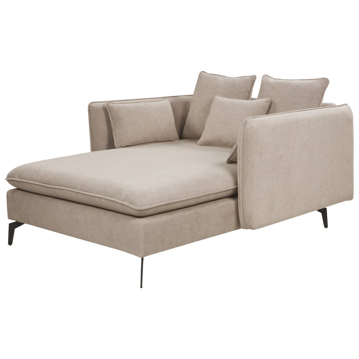 Beliani - CHARMES - Chaise Longue - Taupe - Polyester