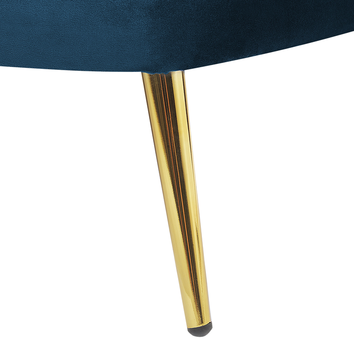 Beliani-ALLIER-Chaise longue-Marineblauw-Rechterzijde-Fluweel