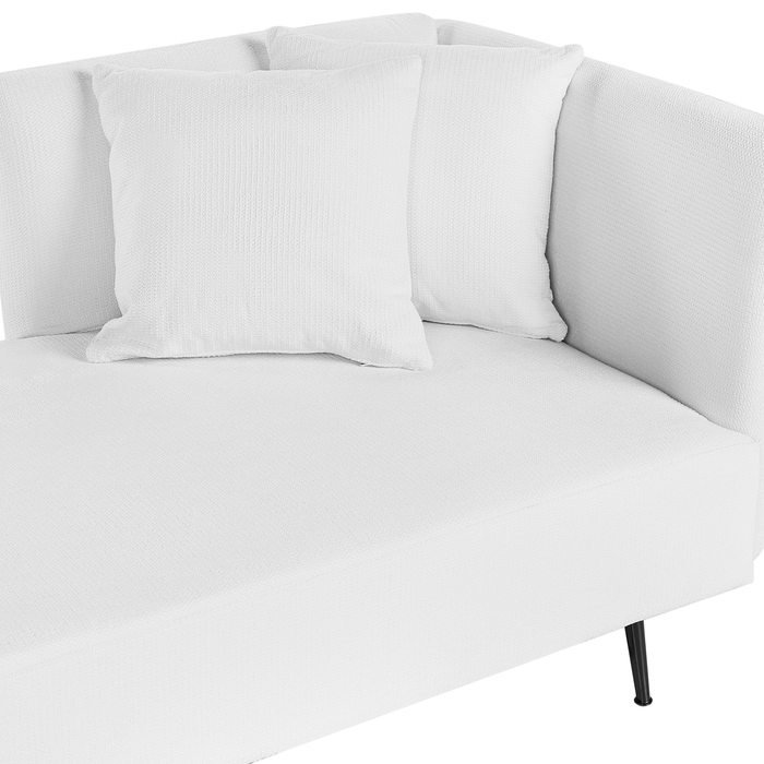 Beliani - RIOM - Chaise longue - Gebroken wit - Rechtszijdig - Stof