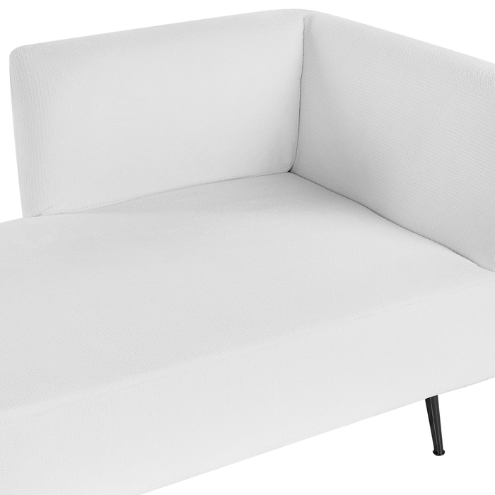 Beliani - RIOM - Chaise longue - Gebroken wit - Rechtszijdig - Stof