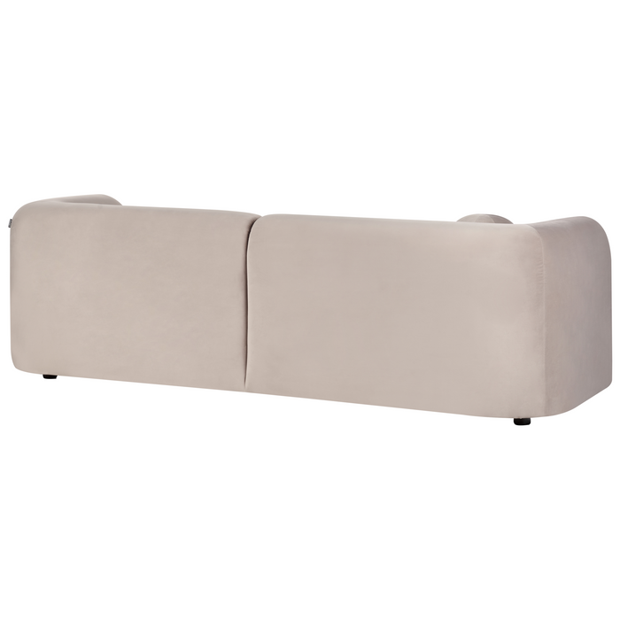 Beliani - LEIREN - Driezitsbank - Taupe - Fluweel