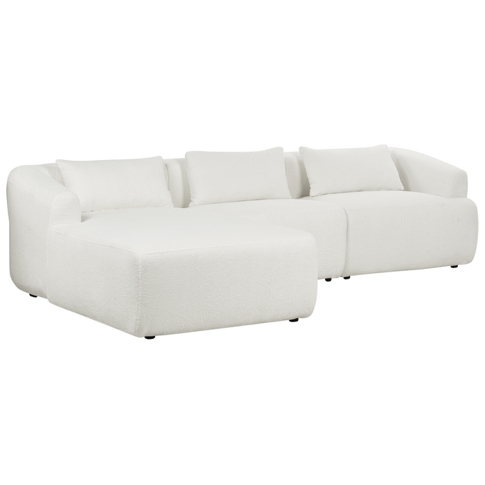 Beliani-SVANSELE-Driezitsbank-Gebroken wit-Rechtszijdig-Bouclé