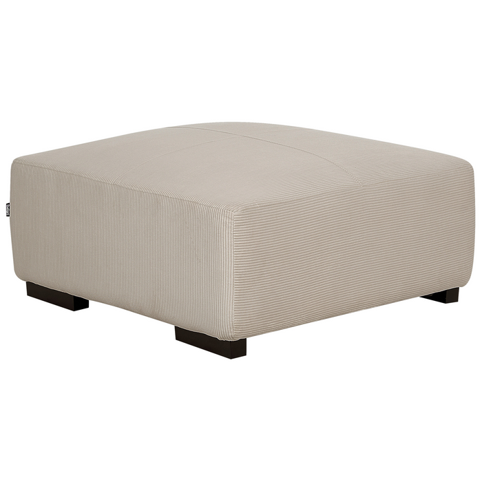 Beliani-LUNGO-Hoekbank met ottomaan-Beige-Rechtszijdig-Corduroy