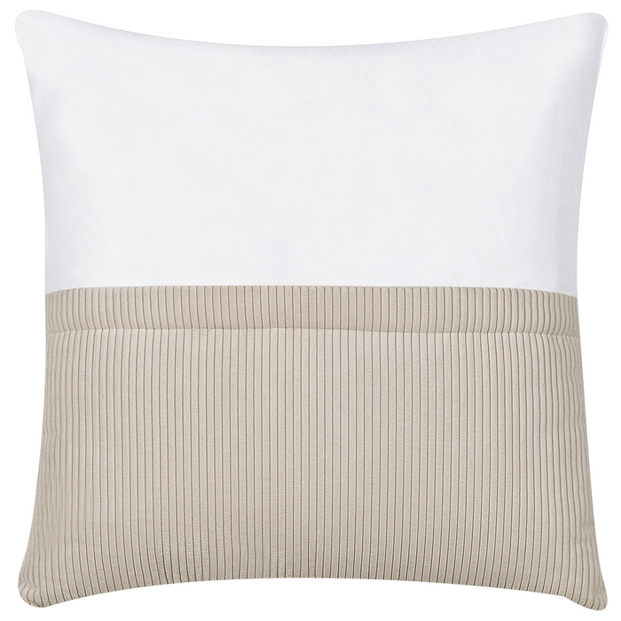 Beliani-LUNGO-Hoekbank met ottomaan-Beige-Rechtszijdig-Corduroy