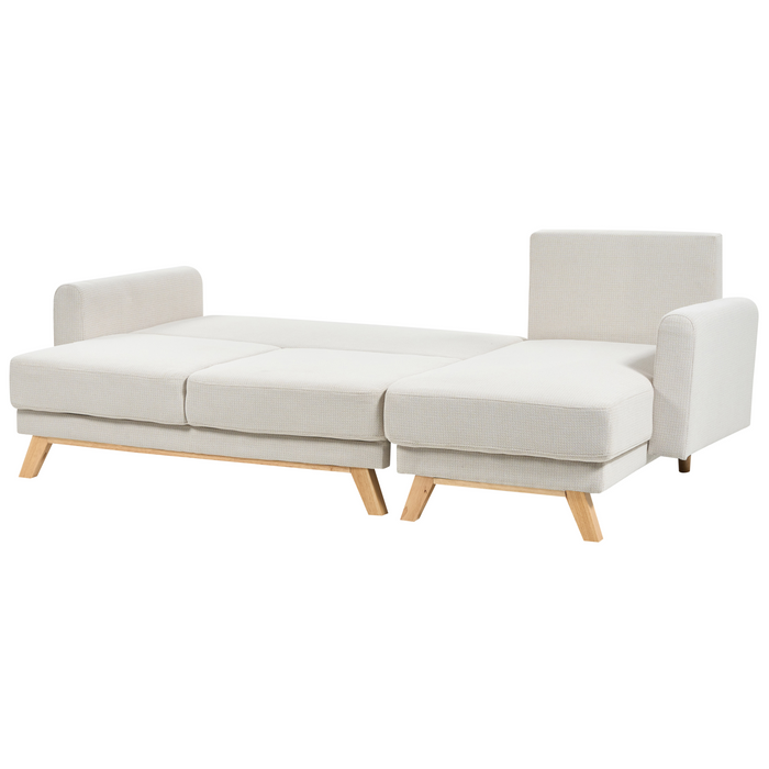 Beliani - SIRO - Slaapbank - Lichtbeige - Linkszijdig - Polyester