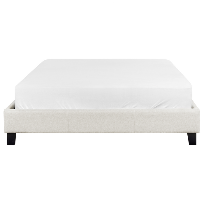 Beliani-ROANNE-Tweepersoonsbed-Lichtbeige-140 x 200 cm-Polyester