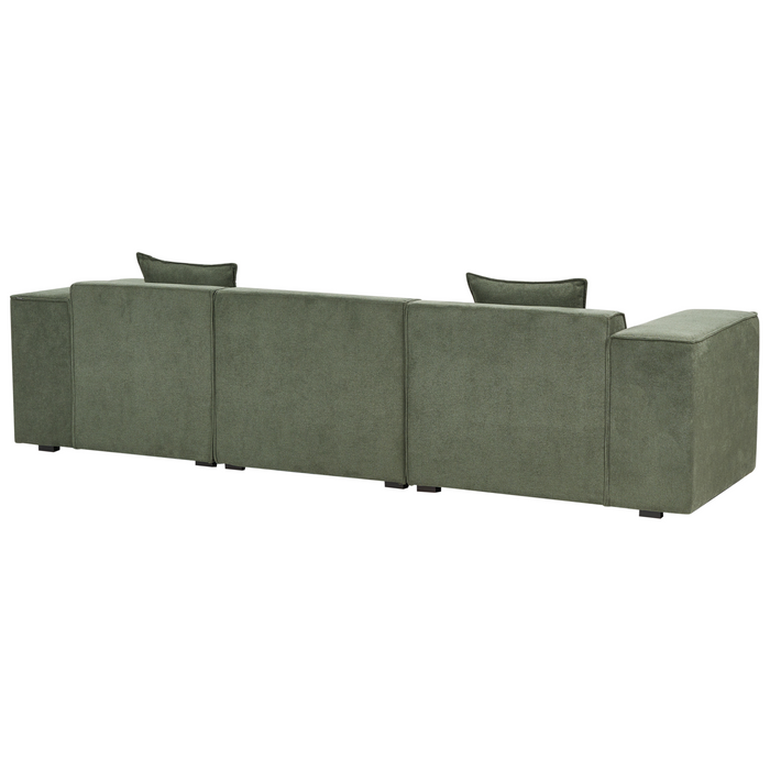 Beliani - DOLVA - Hoekbank - Donkergroen - Linkerzijde - Chenille