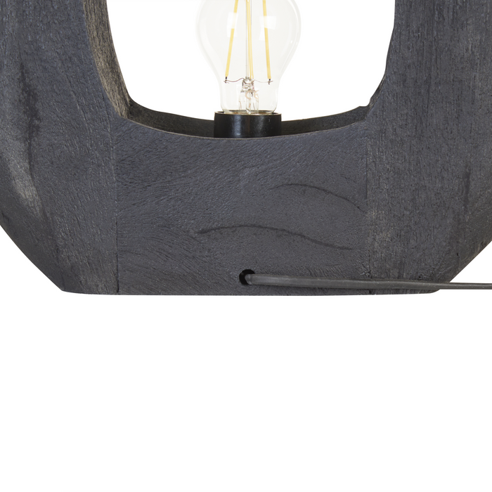 Beliani - AJAY - Tafellamp - Zwart - Hout