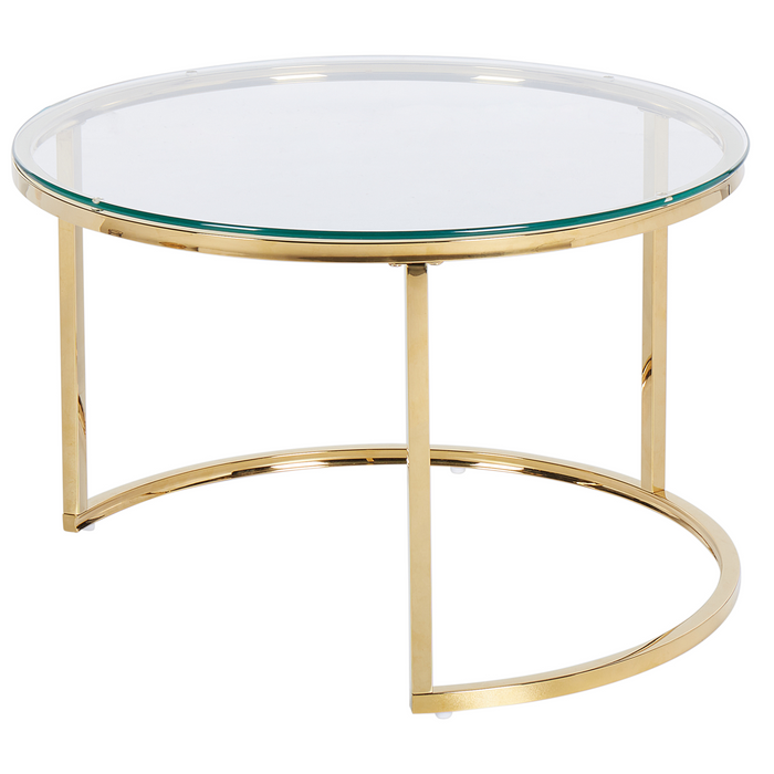 Beliani - GRANGE - Salontafel set - Goud - Gehard glas