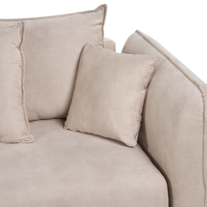 Beliani - VALLANES - Slaapbank met opbergruimte - Lichtbeige - Fluweel