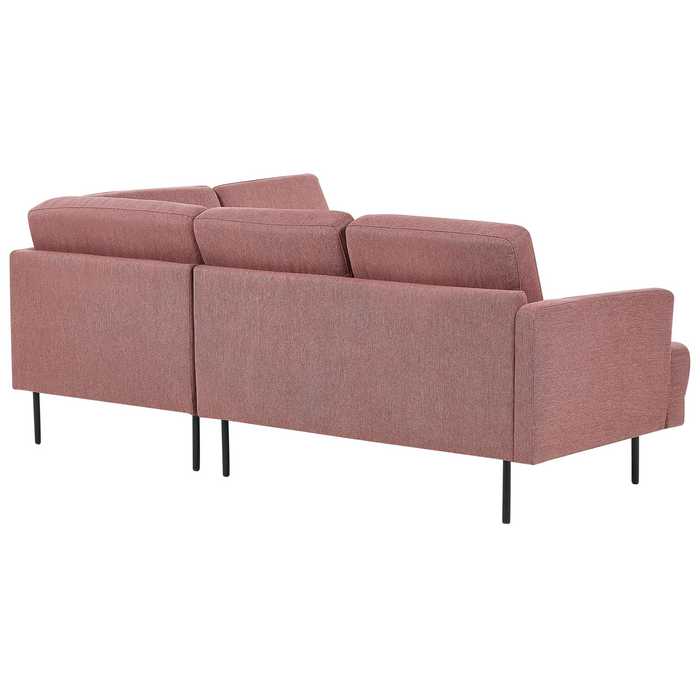 Beliani - BREDA - Hoekbank 4-zits - Oudroze - Linkszijdig - Polyester