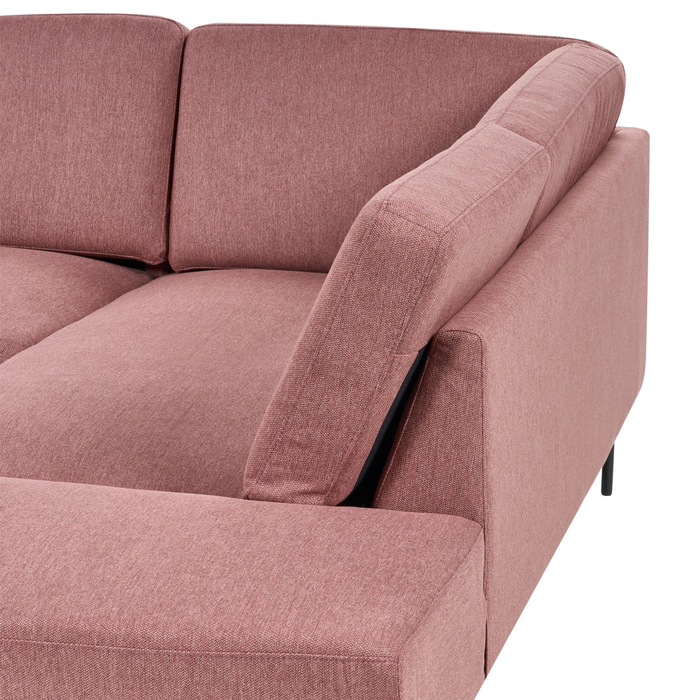 Beliani - BREDA - Hoekbank 4-zits - Oudroze - Linkszijdig - Polyester