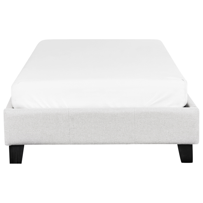 Beliani-ROANNE-Eenpersoonsbed-Lichtgrijs-90 x 200 cm-Polyester