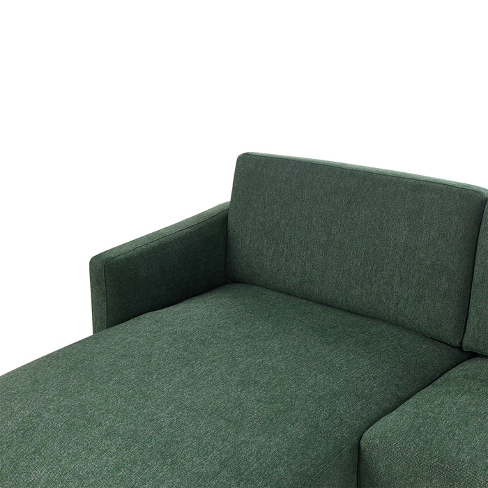Beliani - BREDA - Hoekbank - Donkergroen - Rechtszijdig - Polyester