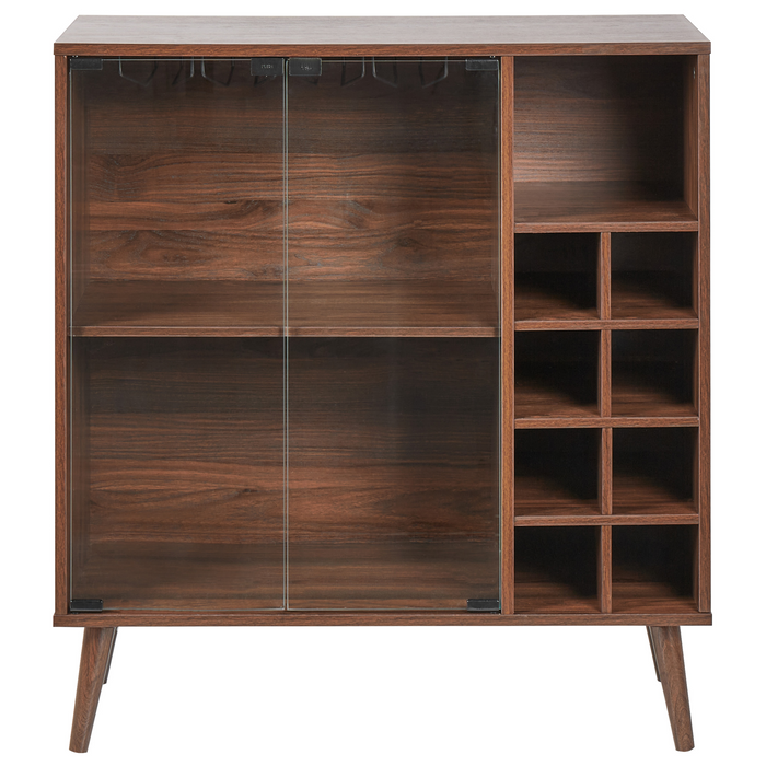Beliani - TULLAMORE - Vitrinekast - Donkerhout - Vezelplaat