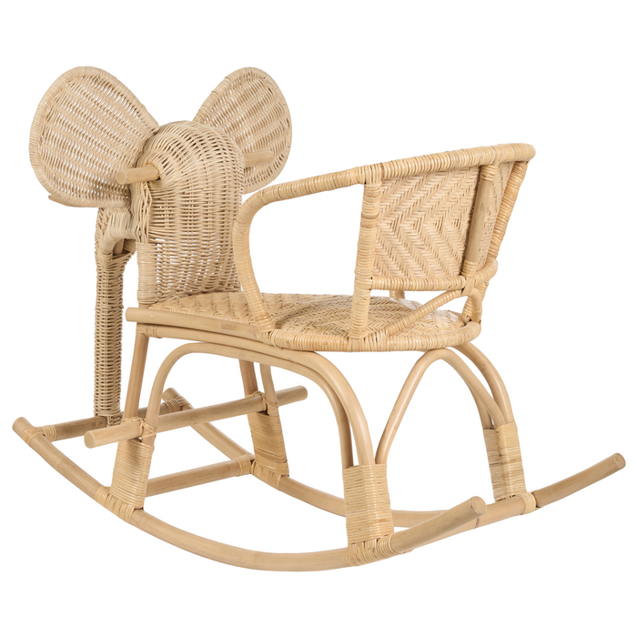 Beliani - AMPOLLINO - Schommelstoel - Natuurlijk - Rotan