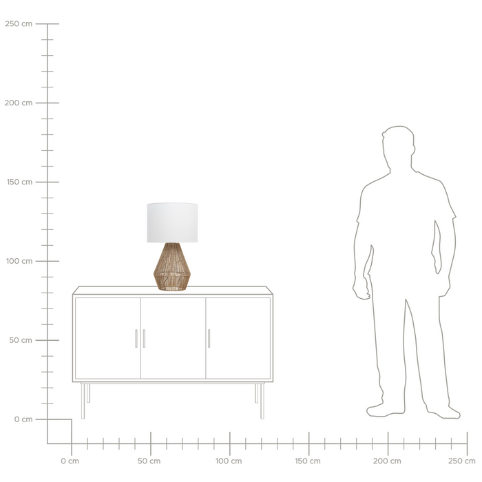 Beliani - MALEWA - Tafellamp - Natuurlijk - Papier touw
