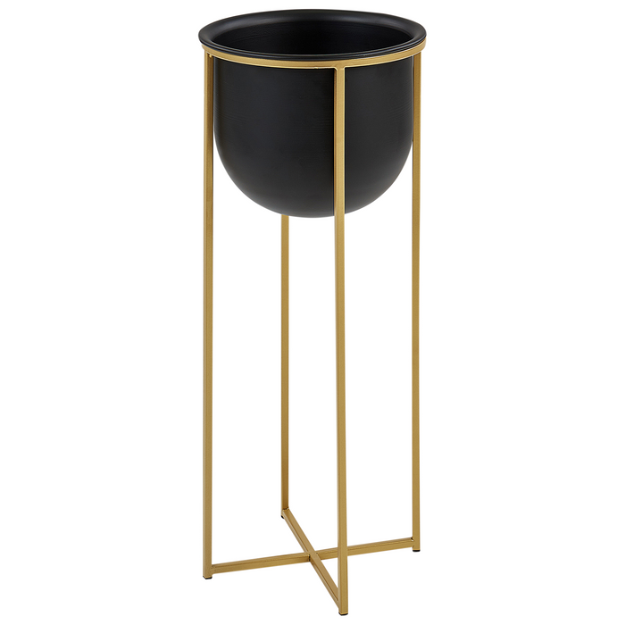 Beliani - THUJA - Bloempot set van 2 - Zwart - Metaal