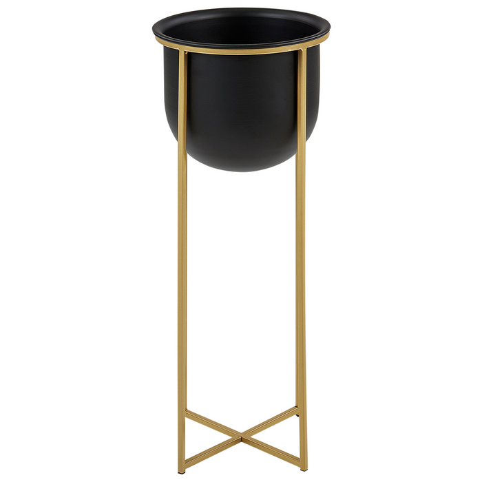 Beliani - THUJA - Bloempot set van 2 - Zwart - Metaal