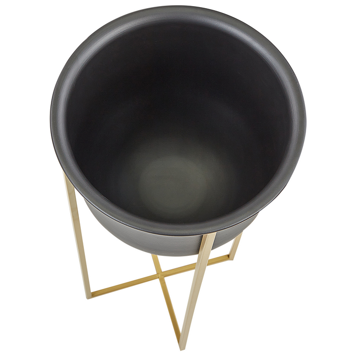 Beliani - THUJA - Bloempot set van 2 - Zwart - Metaal
