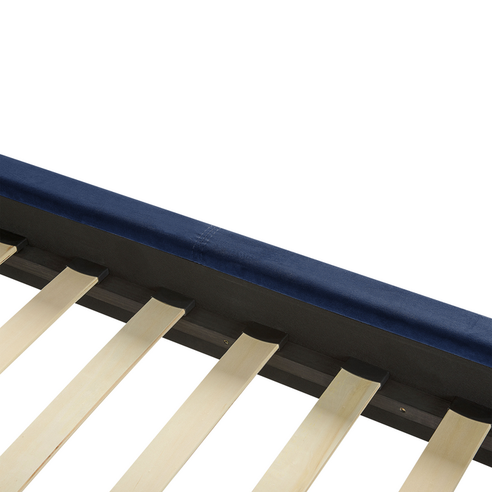 Beliani-VILLETTE-Tweepersoonsbed-Marineblauw-160 x 200 cm-Fluweel