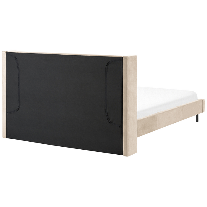 Beliani - VILLETTE - Tweepersoonsbed - Beige - 180 x 200 cm - Fluweel