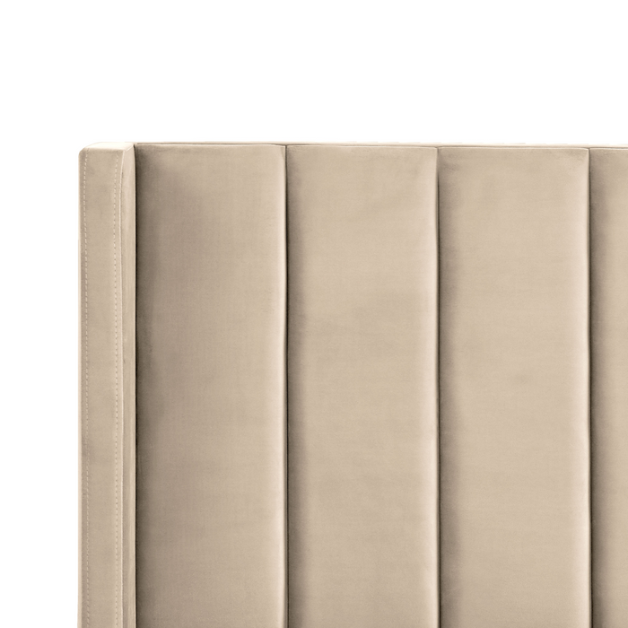 Beliani - VILLETTE - Tweepersoonsbed - Beige - 180 x 200 cm - Fluweel