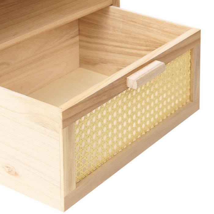 Beliani - SENEY - Nachtkastje - Lichtbruin - Paulowniahout