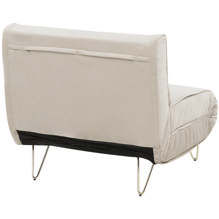 Beliani - VESTFOLD - Slaapbank - Lichtbeige - Fluweel