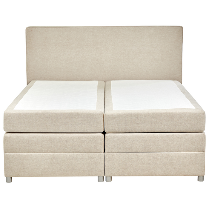 Beliani-MINISTER-Boxspringbed-Lichtbeige-180 x 200 cm-Polyester