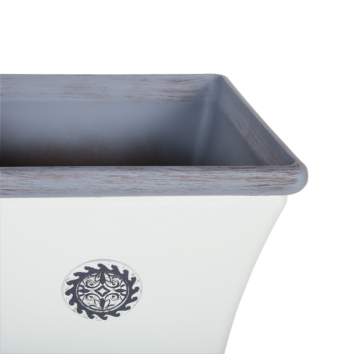 Beliani-ELATEIA-Bloempot set van 2-Wit-32 cm-Klei-vezelmengsel