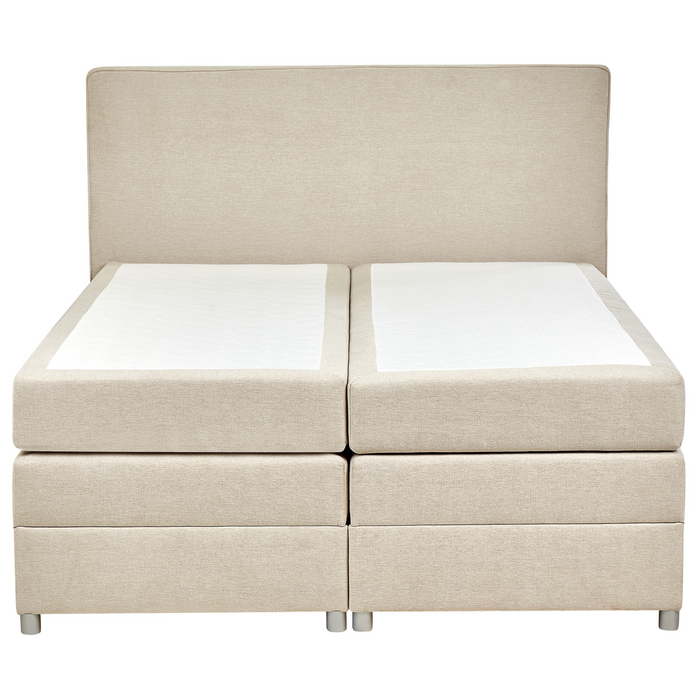 Beliani-ADMIRAL -Boxspringbed-Lichtbeige-160 x 200 cm-Polyester