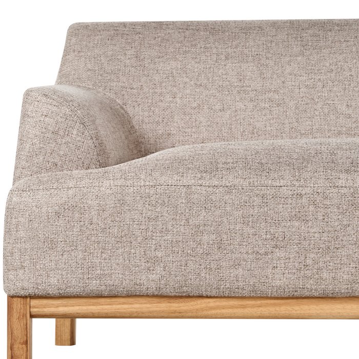 Beliani - SOSJO - Driezitsbank - Lichtbruin - Polyester