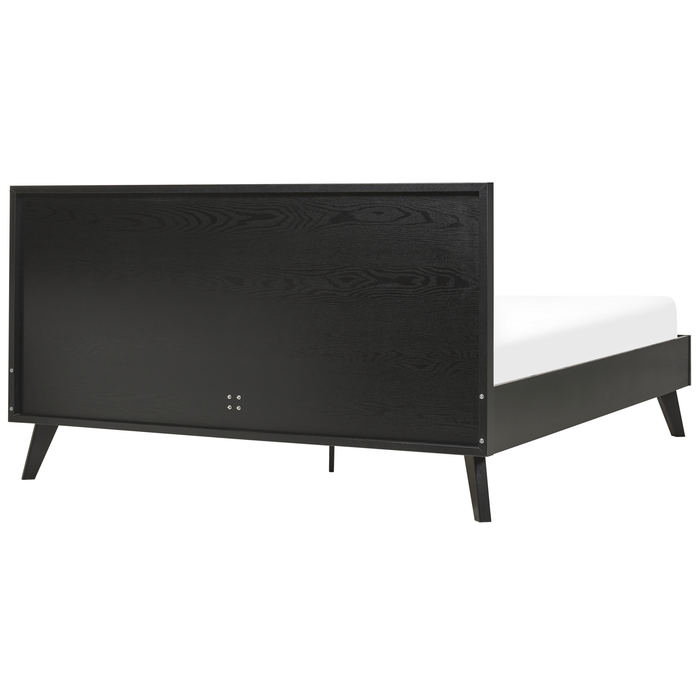 Beliani-MONPAZIER -Tweepersoonsbed-Zwart-160 x 200 cm-Populierhout