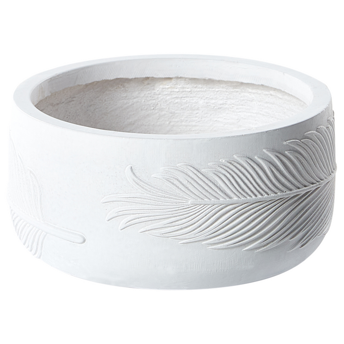 Beliani-FTERO-Bloempot-Gebroken wit-25 x 25 x 14 cm-Kleivezel