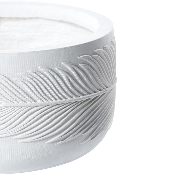 Beliani-FTERO-Bloempot-Gebroken wit-25 x 25 x 14 cm-Kleivezel