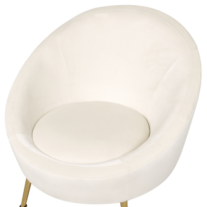 Beliani - LANGA - Fauteuil - Gebroken wit - Fluweel