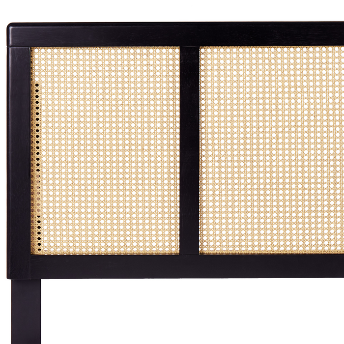 Beliani-AURAY-Tweepersoonsbed LED-Zwart-160 x 200 cm-Rubberhout