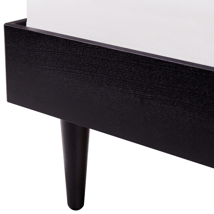 Beliani-AURAY-Tweepersoonsbed LED-Zwart-160 x 200 cm-Rubberhout