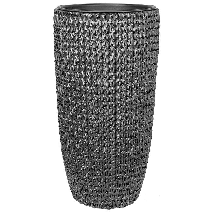 Beliani - CEDRUS - Bloempot set van 2 - Zwart - PE rotan