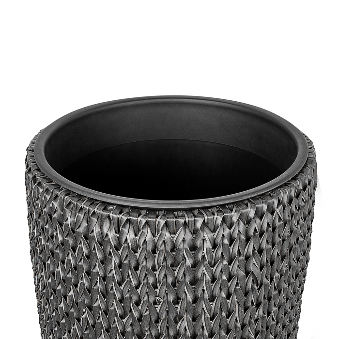 Beliani - CEDRUS - Bloempot set van 2 - Zwart - PE rotan