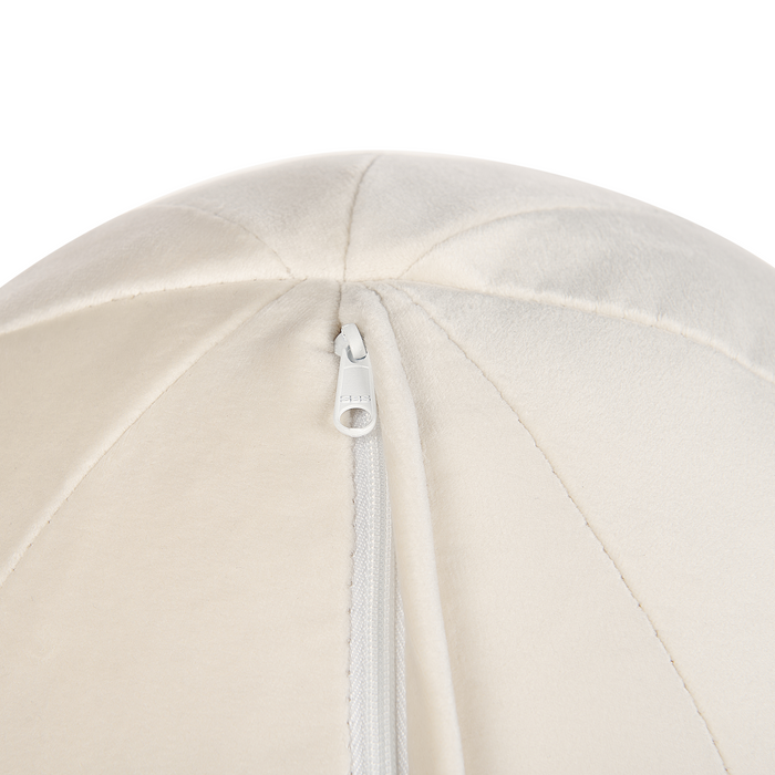 Beliani - LEIREN - Driezitsbank - Gebroken wit - Fluweel