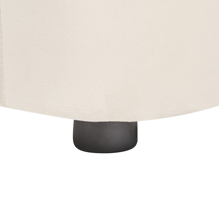 Beliani - LEIREN - Driezitsbank - Gebroken wit - Fluweel