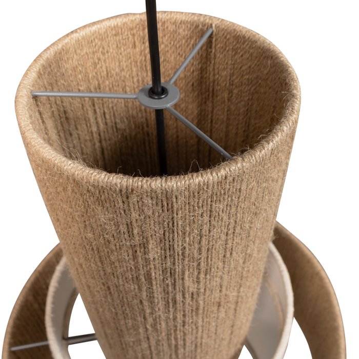 WOOOD Pelle Hanglamp - Touw - Naturel - 56x38x38