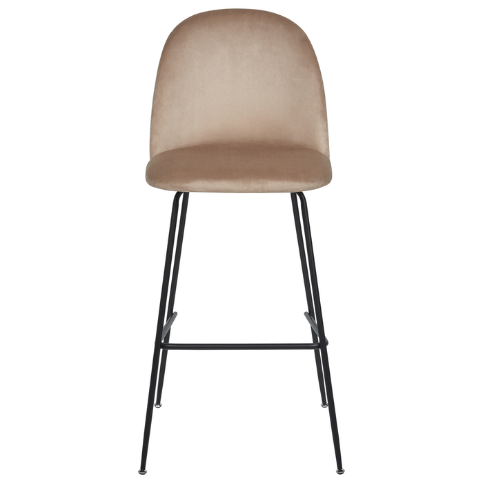 Beliani - ARCOLA - Barkruk set van 2 - Taupe - Fluweel