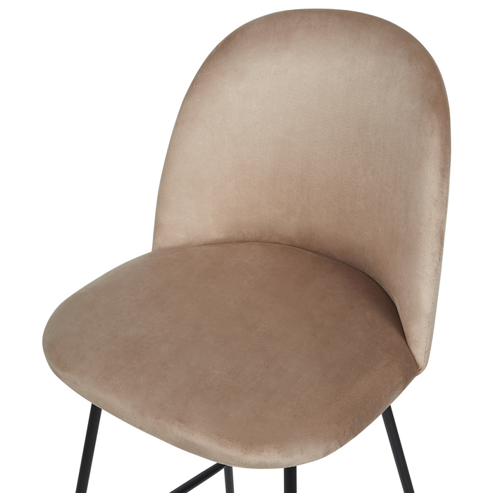 Beliani - ARCOLA - Barkruk set van 2 - Taupe - Fluweel