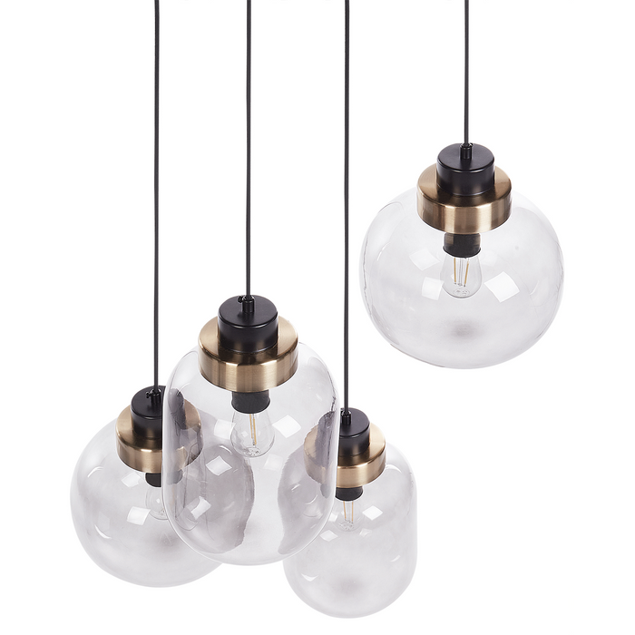 Beliani - ZAYANDE - Hanglamp - Lichtgrijs - Glas