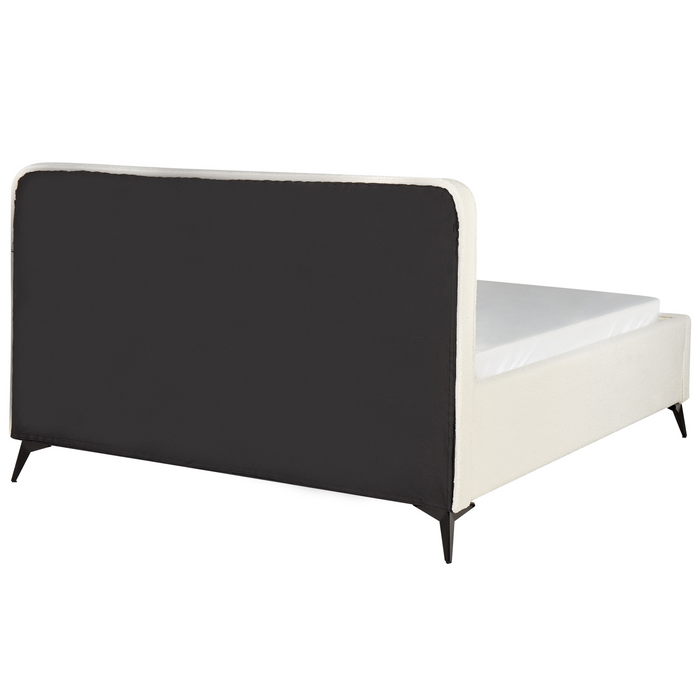 Beliani-VALOGNES-Tweepersoonsbed-Off-white-160 x 200 cm-Bouclé